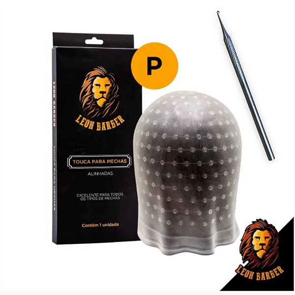 Kit Touca para Reflexos Siliconada Leon Barber Tamanho P + Agulha