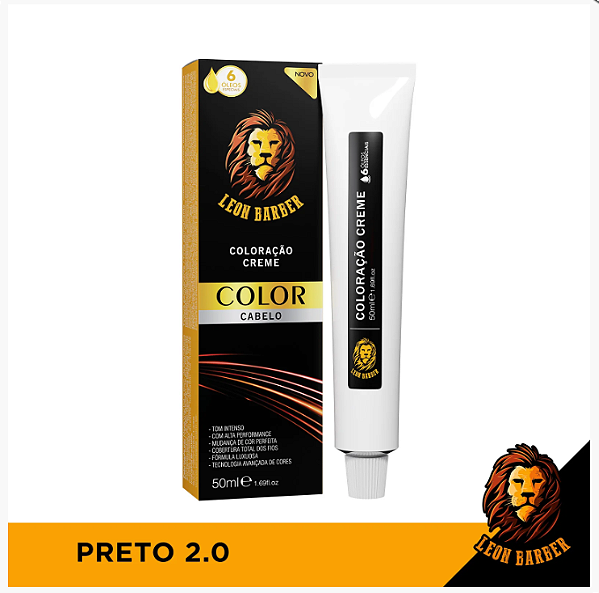 Colorações Tinturas Creme Leon Barber Preto 2.0