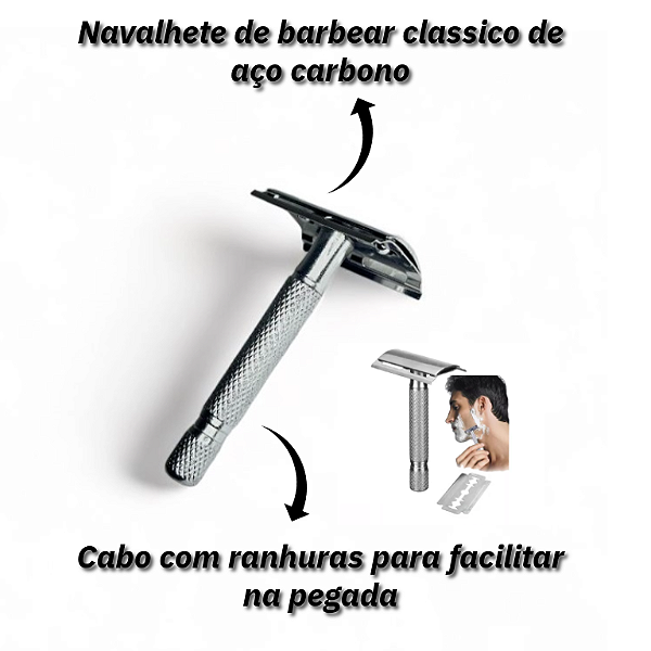 Navalha Vintage de barbear classico de aço