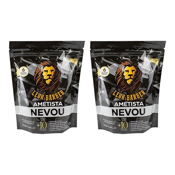KIT Pó Descolorante AMETISTA 300G - LEON BARBER (2 unidades)