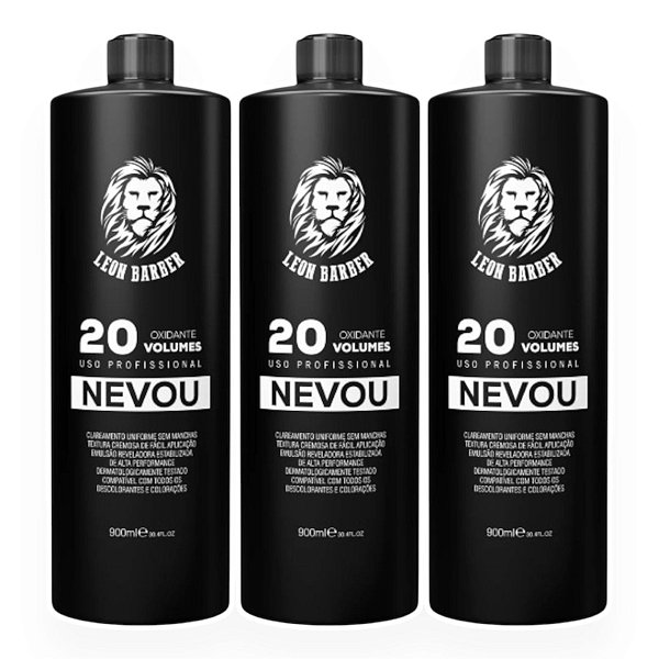 KIT Água Oxigenada 20 Vol Nevou 900ml Leon Barber (3 unidades)
