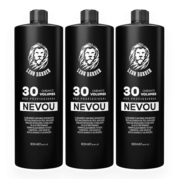 KIT Água Oxigenada 30 Vol Nevou 900ml Leon Barber (3 unidades)