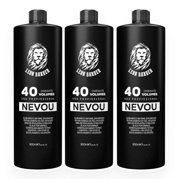 KIT Água Oxigenada 40 Vol Nevou 900ml Leon Barber (3 unidades)