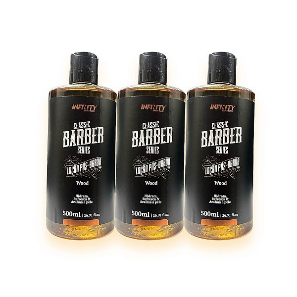 Kit Loção Pós Barba 500ml INFINITY LOOKS HAIR Wood 3 unidades