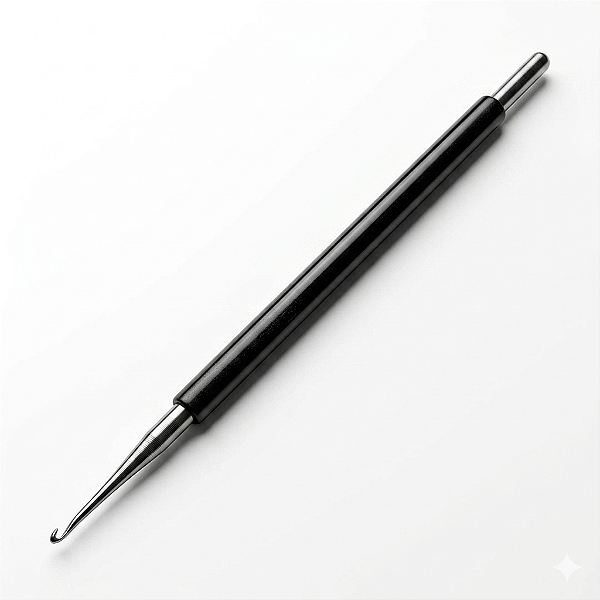 Agulha Aço Inox emborrachada preto para Reflexo ou crochê Leon Barber