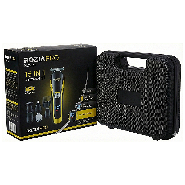 Kit Máquina RoziaPro 15 em 1 HQ5951 - Barba, Cabelo e Corpo