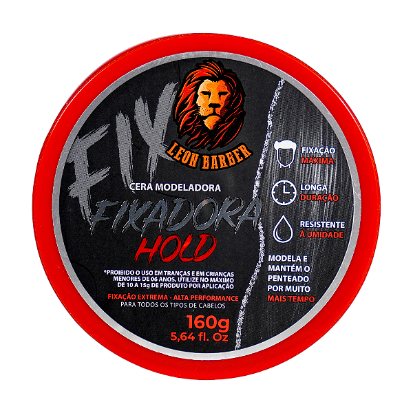 Cera Modeladora Hold Leon Barber Efeito Molhado Fixação Extraforte 160g