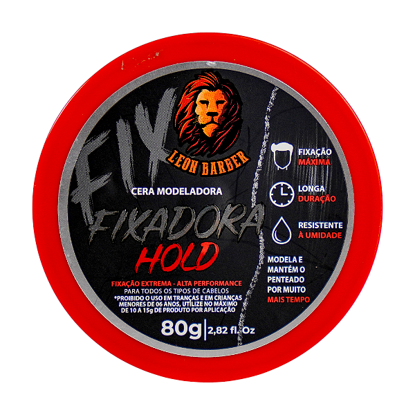 Cera Modeladora Hold Leon Barber Efeito Molhado Fixação Extraforte 80g
