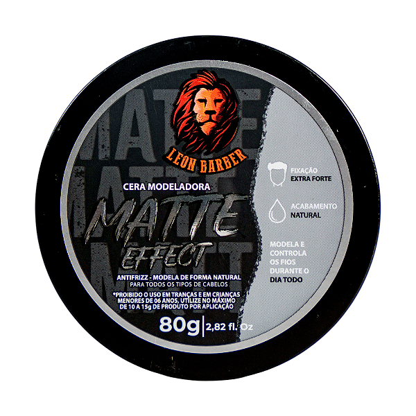 Cera Modeladora Matte Effect Leon Barber Efeito Molhado Fixação Extraforte 80g