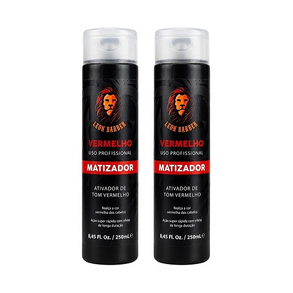 KIT 2x Matizador para cabelo Vermelho Ativador Tom Vermelho 250ml Leon Barber
