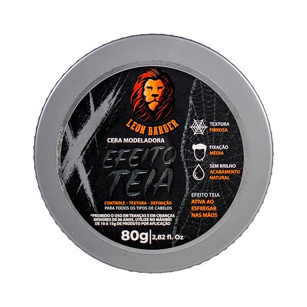 Cera Modeladora Teia 80g Leon Barber Fixação Extra Forte Textura fibrosa natural