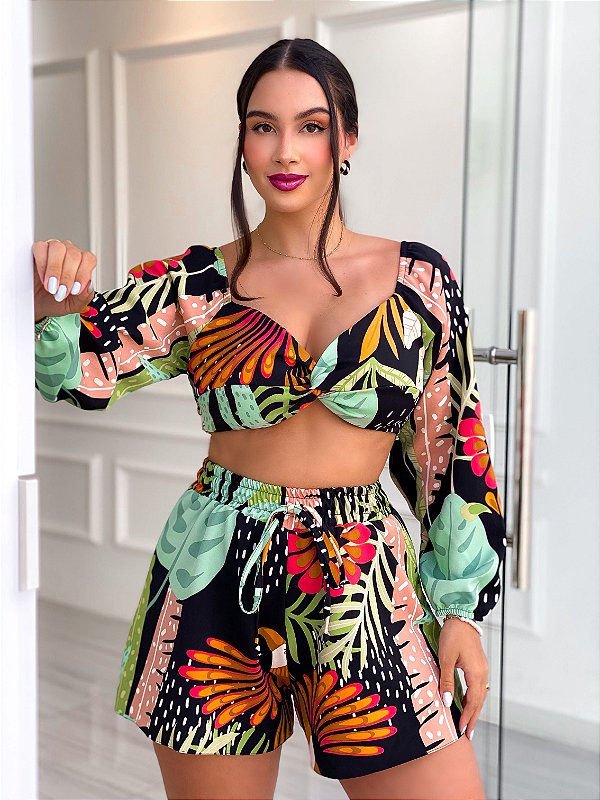 Short Joana - Estampado Passaros