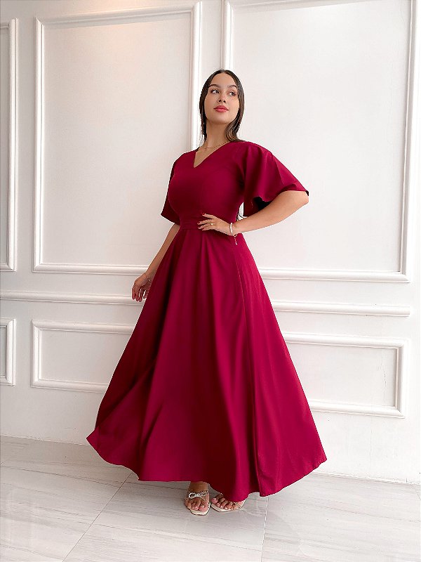Vestido Catarina - Vinho