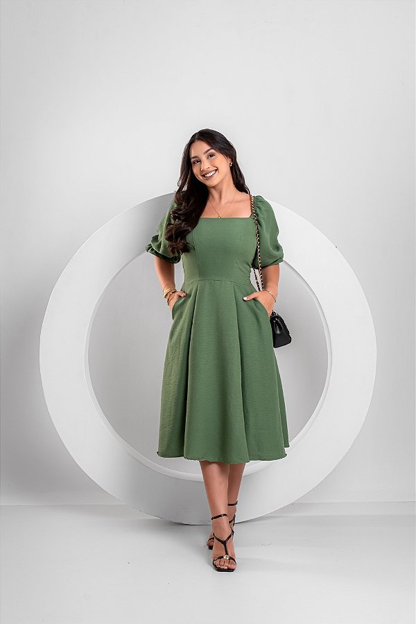 Vestido Heloisa - Verde Oliva