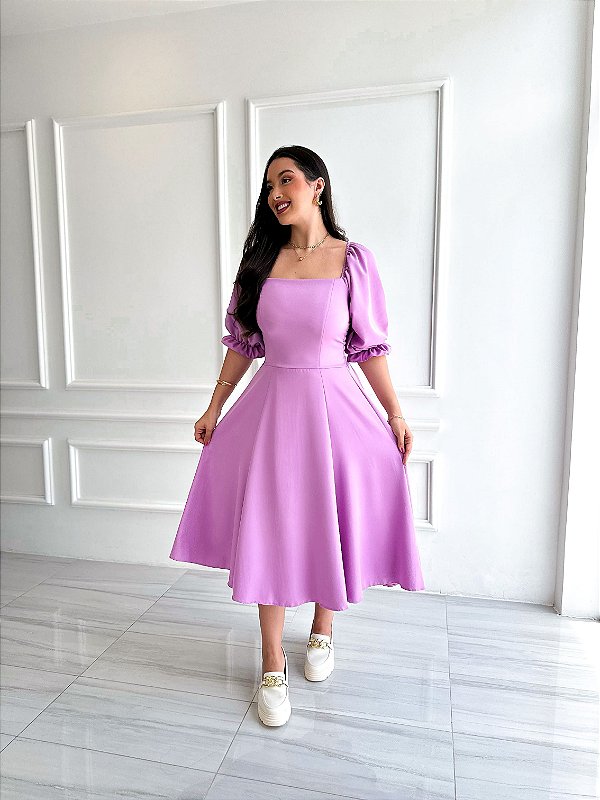 Vestido Heloisa - Lavanda Malva
