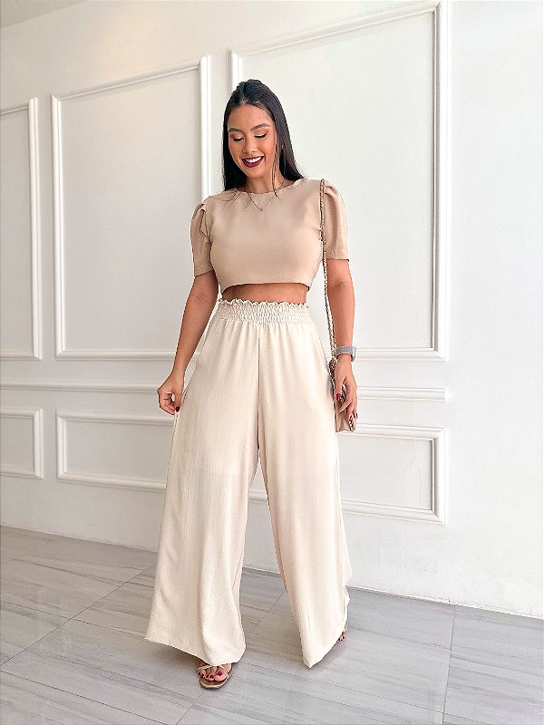 Calça Pantalona Nina - Tapioca