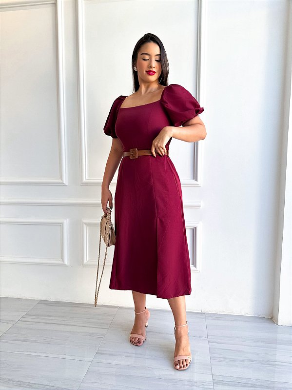 Vestido Odete - Vinho