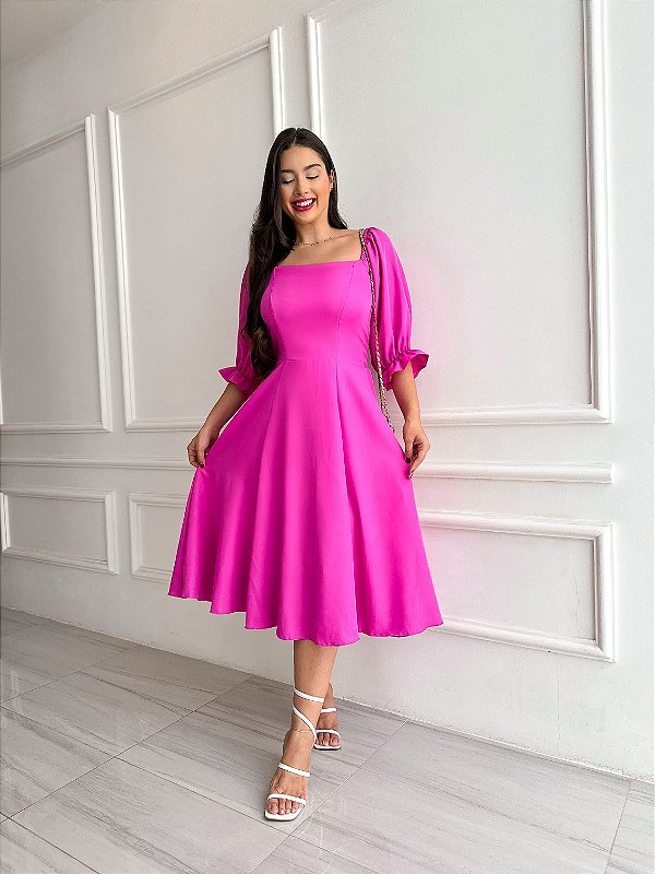 Vestido Heloisa - Rosa Fúcsia