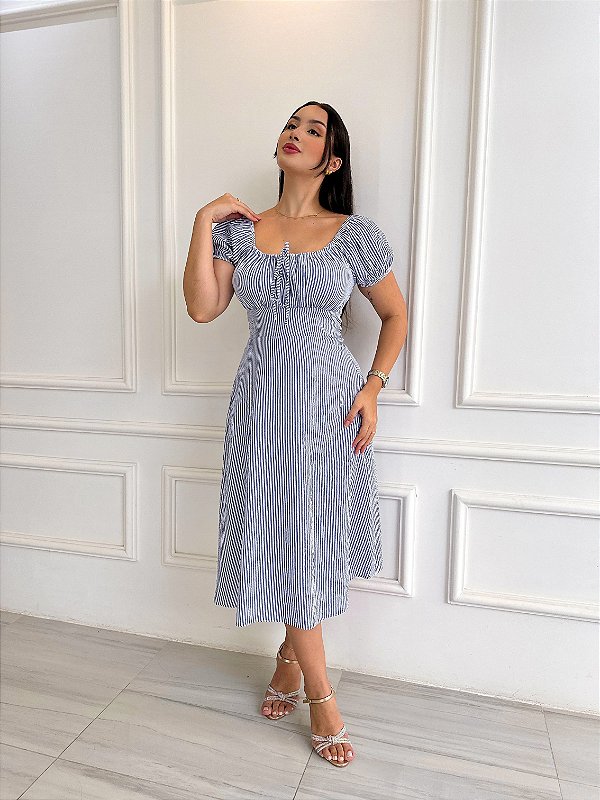 Vestido Bianca - Marinho e Branco