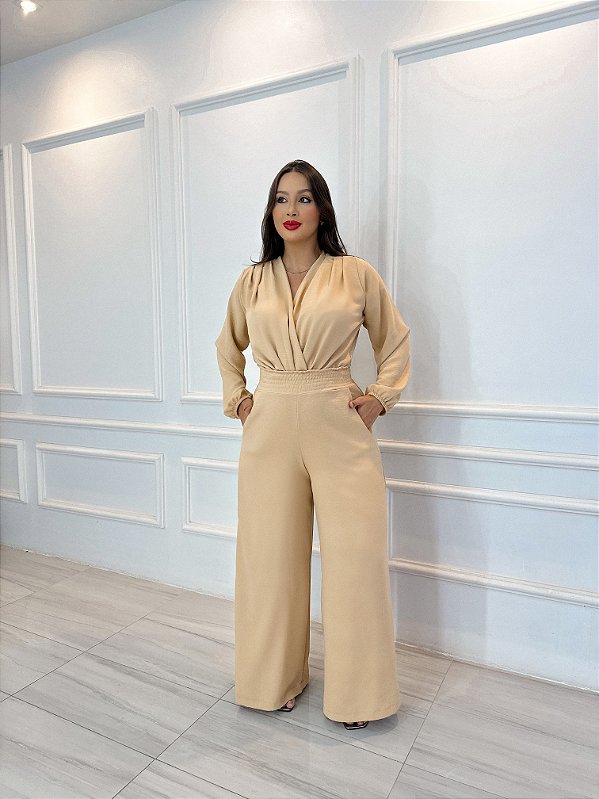 Calça Pantalona Nina - Bege