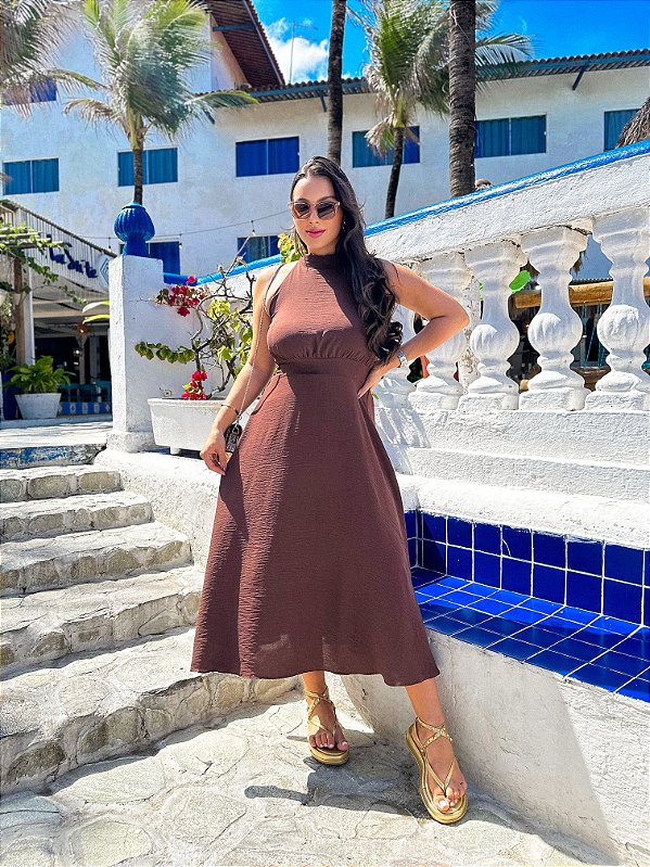 Vestido Pérola - Marrom