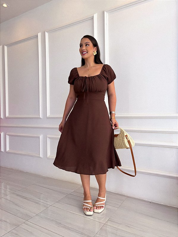 Vestido Bianca - Marrom