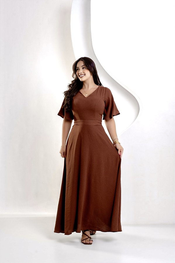 Vestido Catarina - Marrom