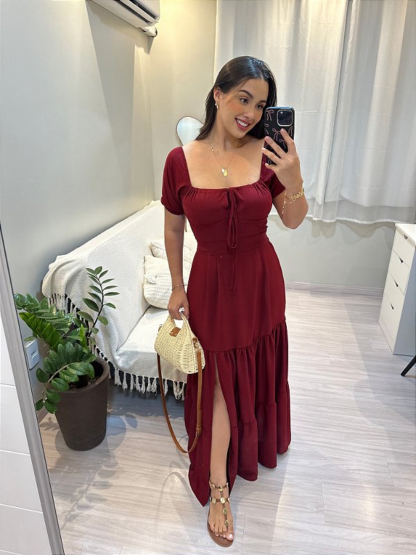 Vestido Alessandra - Vinho