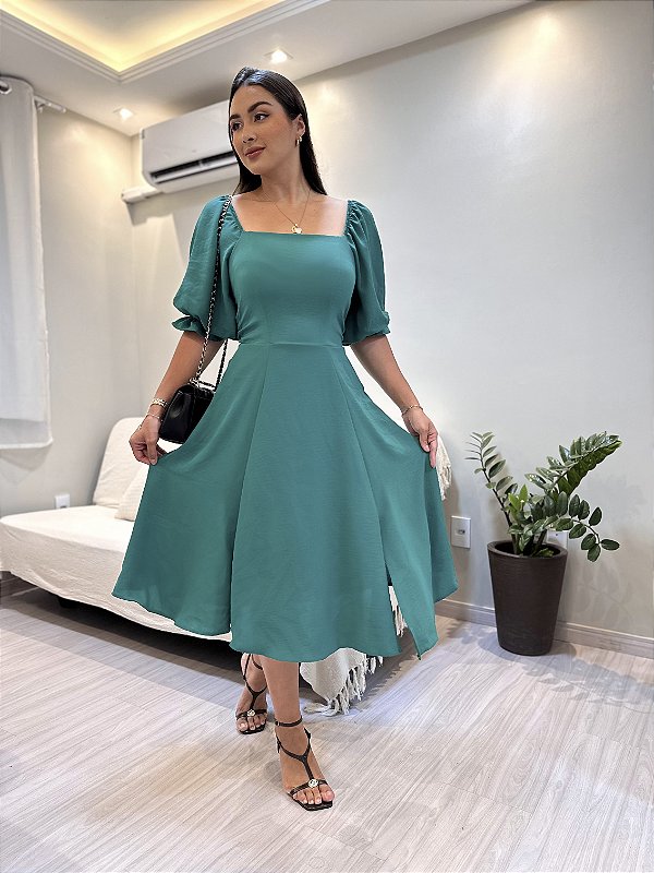 Vestido Heloisa - Verde Bandeira