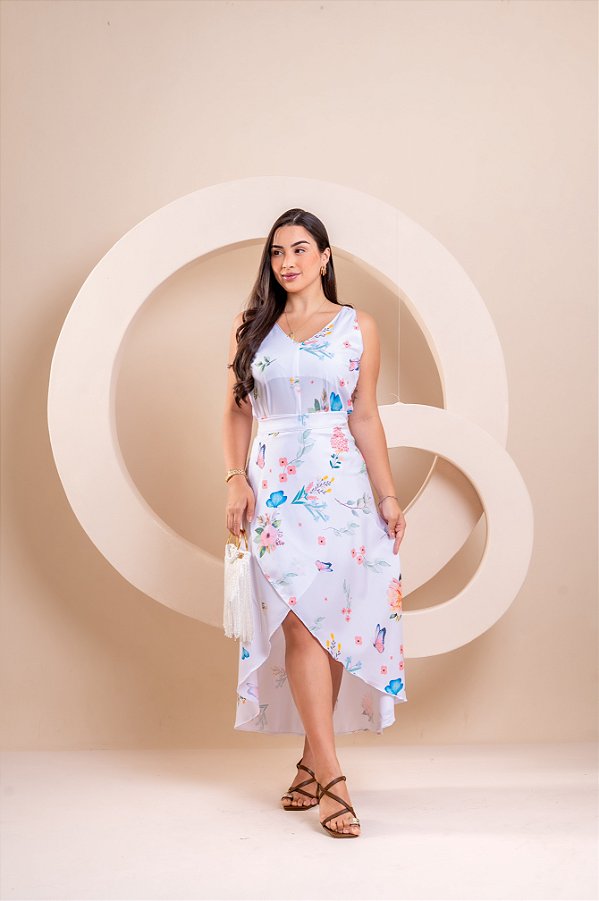 Saia Envelope Lívia - Estampado Floral