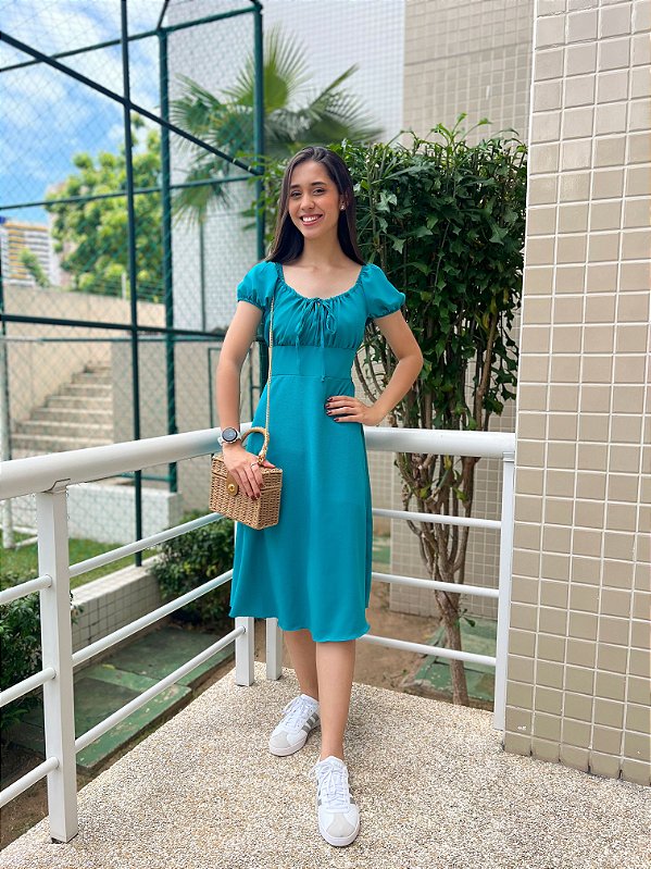 Vestido Bianca - Azul Jade