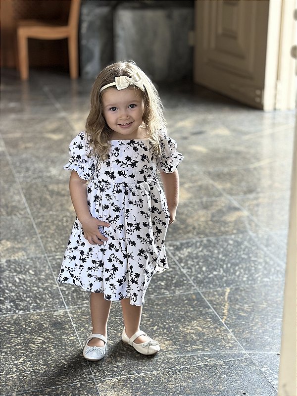 Vestido Helô - Liberty Branco Off