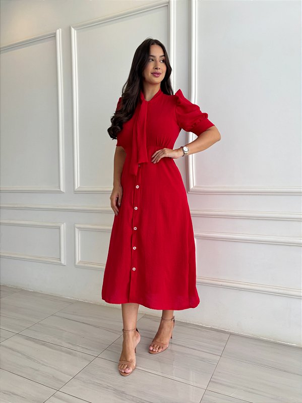 Vestido Chemise Sofia - Vermelho