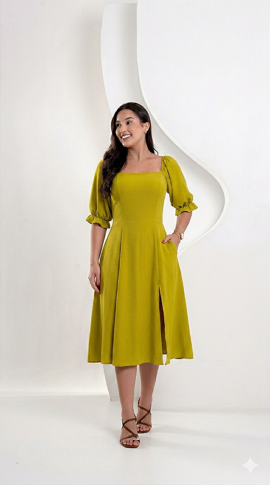 Vestido Heloisa - Pistache