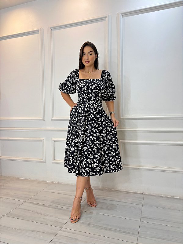 Vestido Heloisa - Liberty Preto