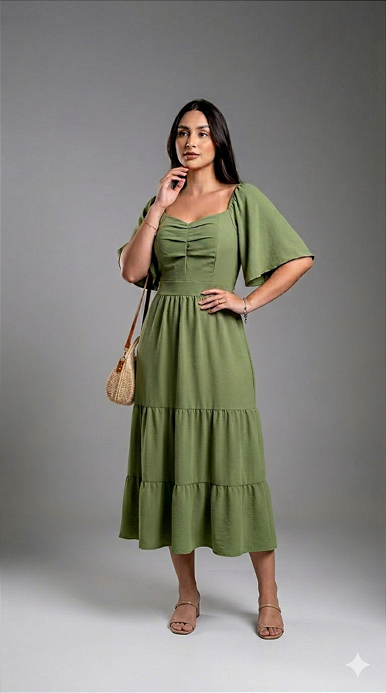 Vestido Noele - Verde Oliva