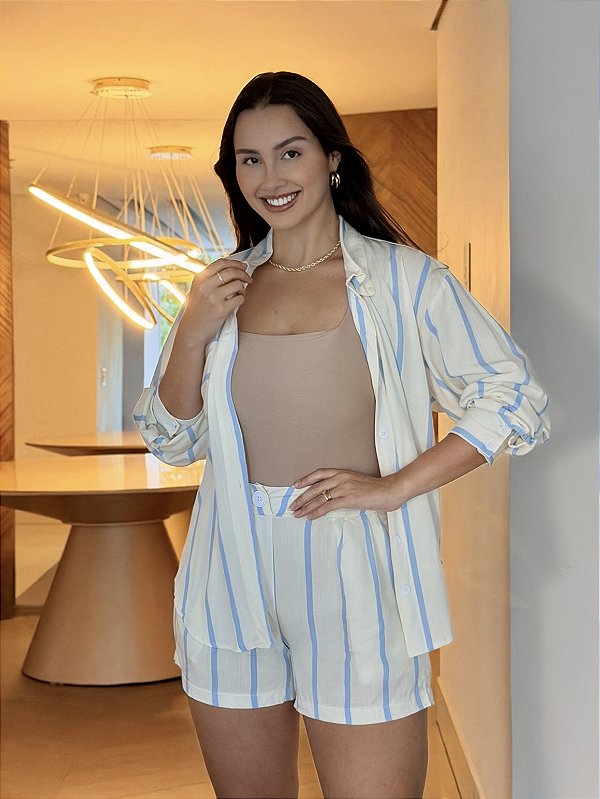 Conjunto Caroline - Listrado Azul