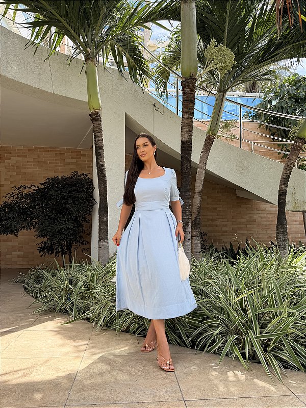 Vestido Estela - Azul Bebê