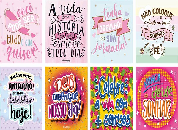 Kit Imas Decorativos Motivacionais 01  9x6  com 24 und