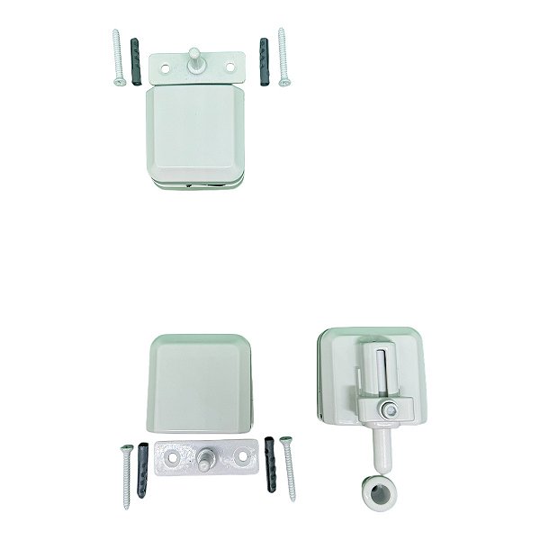 Kit 02 - Ferragens Polímero Janela Pivotante Vidro Temperado