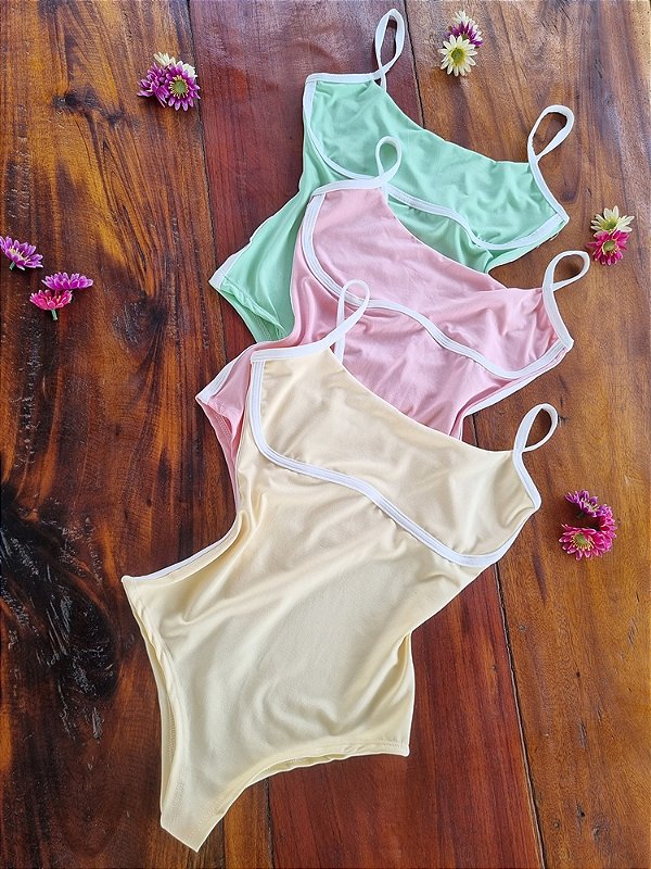 Body Bicolor com Toque de Poliamida