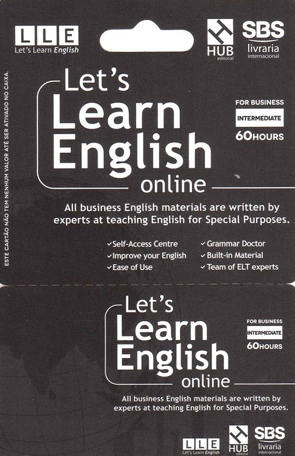 Let´s Learn English Card - For Business - Intermediate (6 Months)