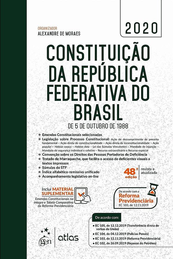 Constituição Da República Federativa Do Brasil - De 5 De Outubro De 1988 - Livro Com Material Suplementar - 48ª Edição