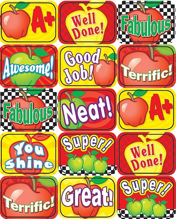 Apples Motivational Jumbo Stickers - 90 Stickers - TCR4336