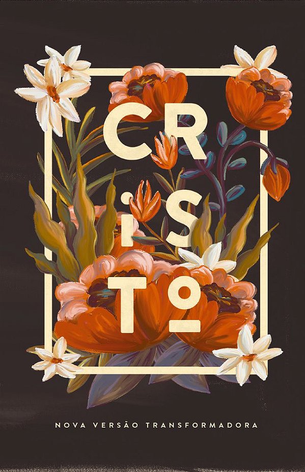 Bíblia NVT Flores Tropicais Cristo Preta Slim - Letra Maior Nova Versão Transformadora