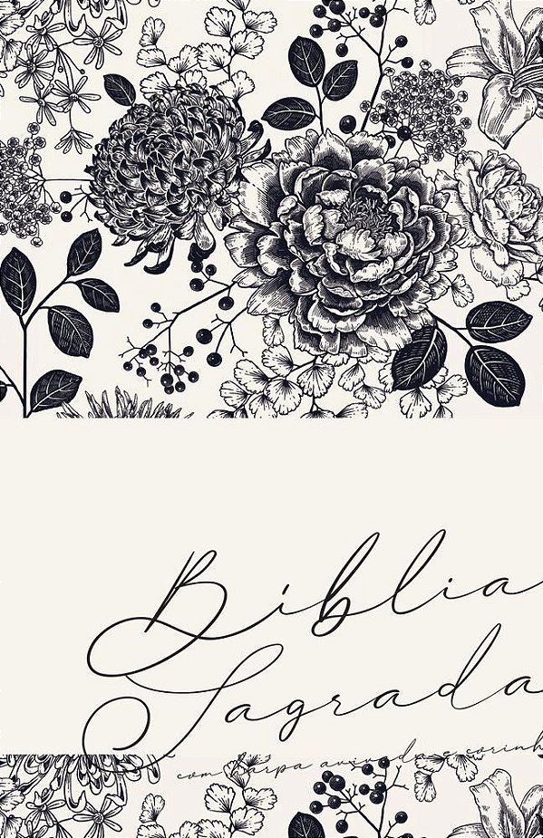 Bíblia Arc Floral Creme - Letra Gigante Com Harpa Avivada E Corinhos