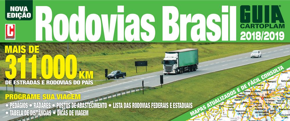 Guia Cartoplam - Rodovias Brasil 2018/2019 - Capa Em Pvc