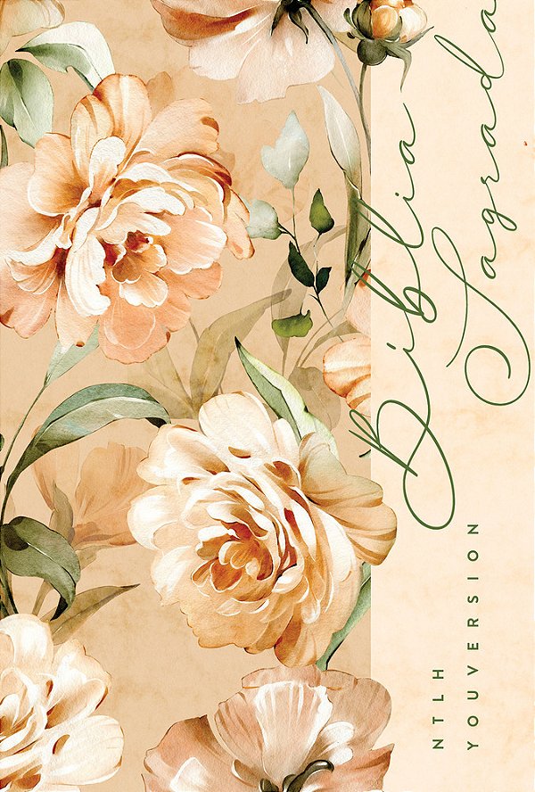 Bíblia NTLH Youversion Floral Rosé Nova Tradução Na Linguagem De Hoje