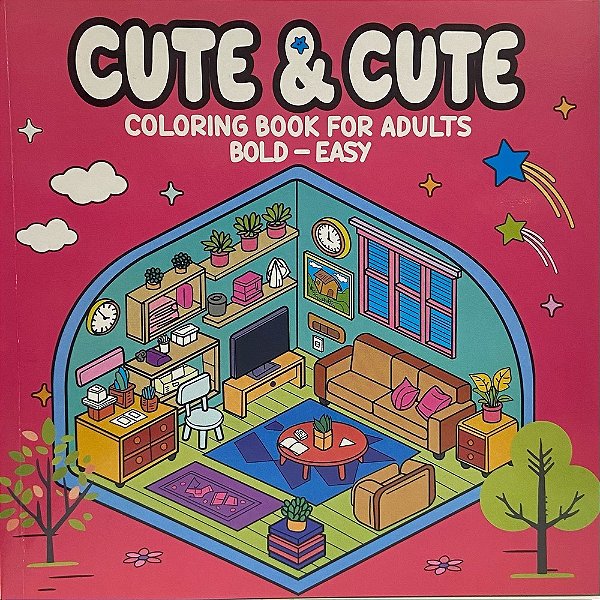 Cute & Cute Coloring Book For Adults Bold - Easy (Rosa)