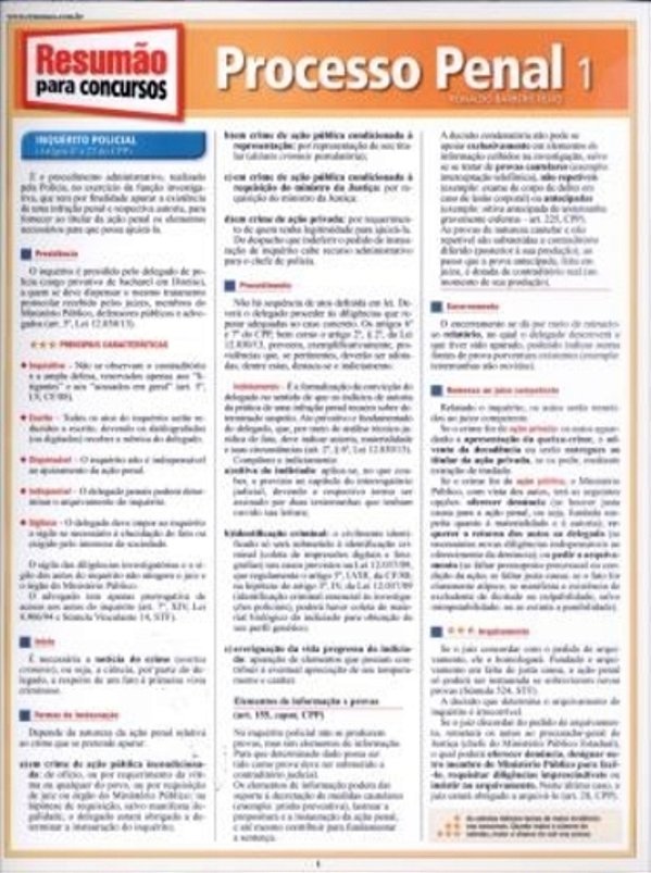 Processo Penal 1 - Coleção Resumão Para Concursos